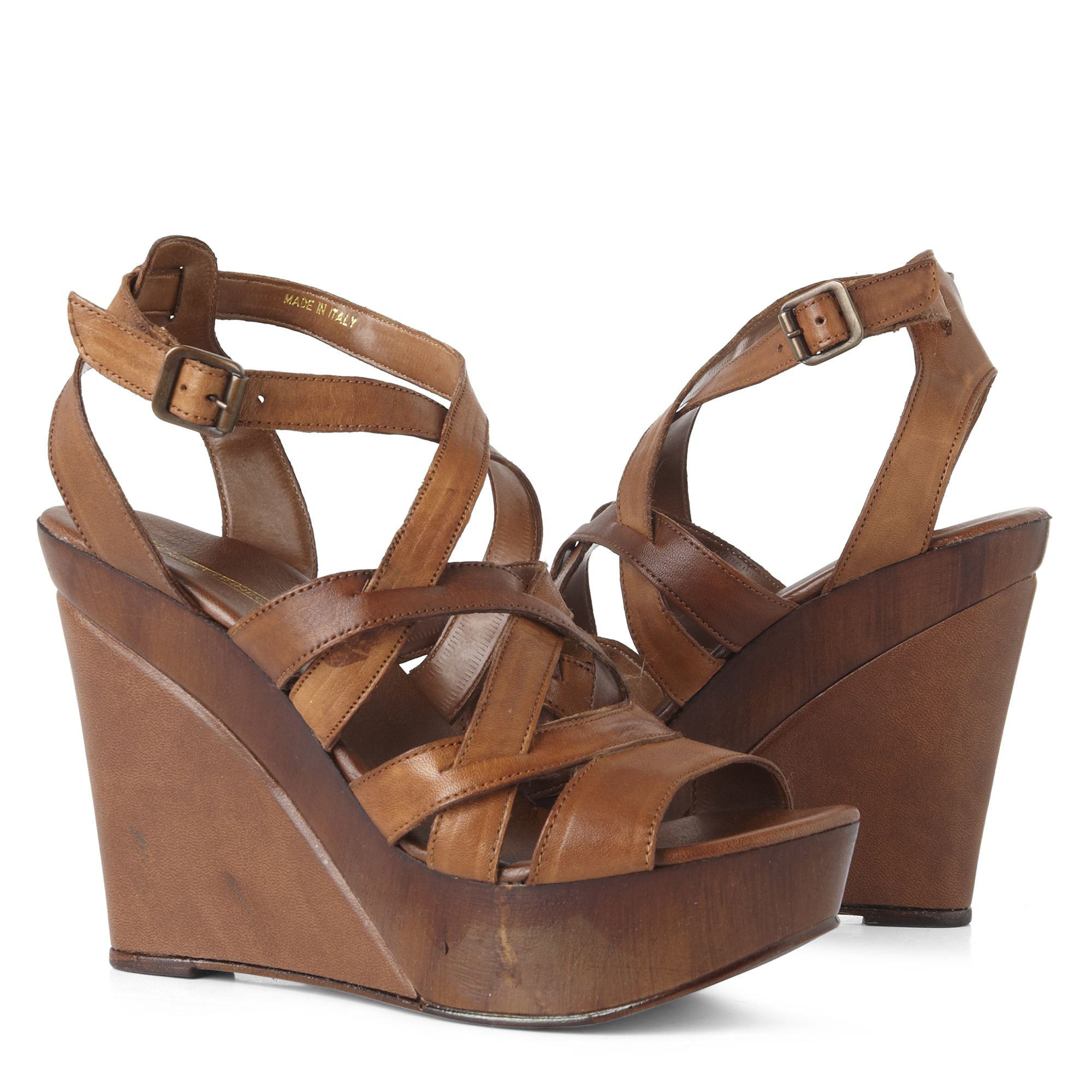 French Connection Dahlia Wedge Sandals in Brown | Lyst