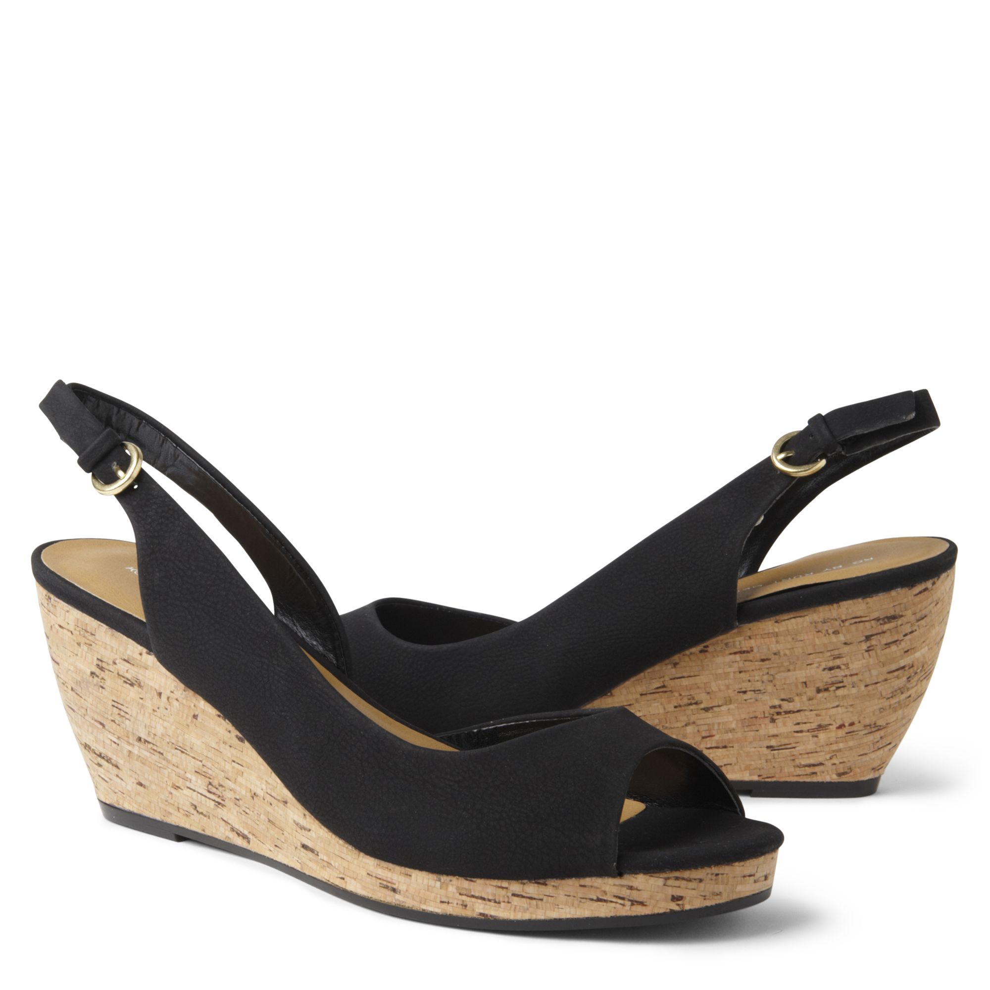 Kg Kurt Geiger Pauline Slingback Wedges Black in Black | Lyst