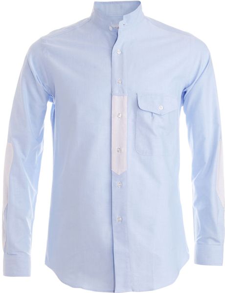 Garbstore Banded Collar Sport Shirt in Blue for Men | Lyst