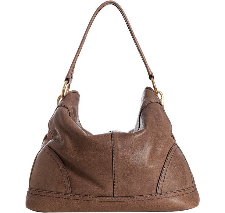 Prada Stone Deerskin Pushlock Shoulder Bag in Brown (taupe) | Lyst  