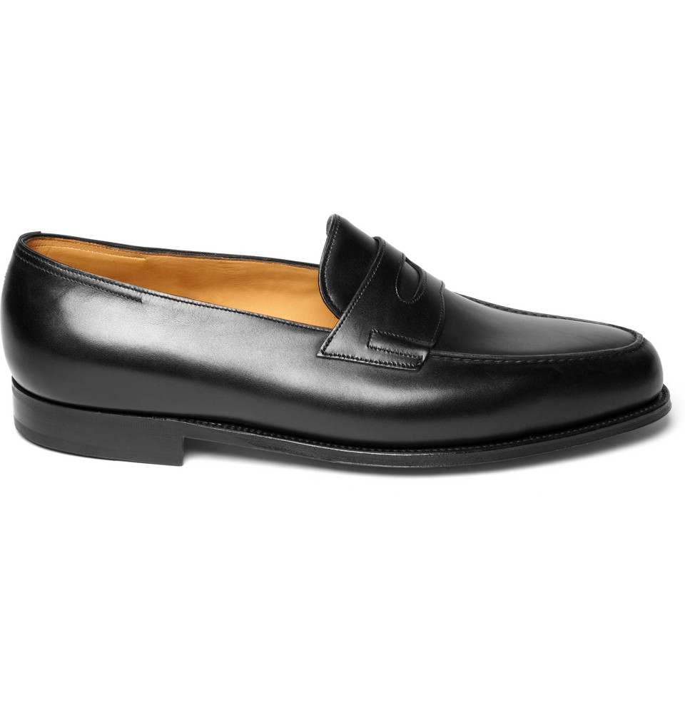 John lobb Lopez Leather Penny Loafers in Black for Men | Lyst