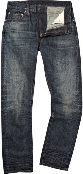 Levi's Vintage Clothing 505 Dark Wash Worn Jeans in Blue for Men | Lyst