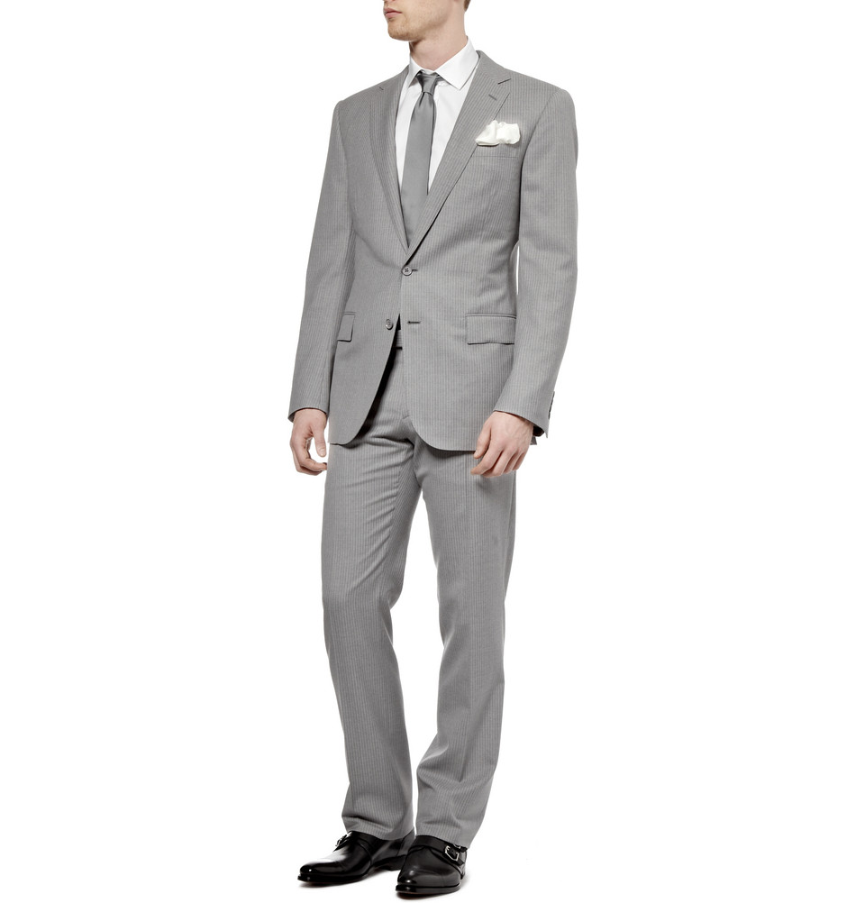 Ralph lauren black label Anthony Pinstripe Wool Suit in Gray for Men | Lyst