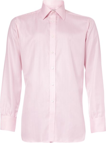 Turnbull & Asser Herringbone Cotton Shirt in Pink for Men (blush) | Lyst