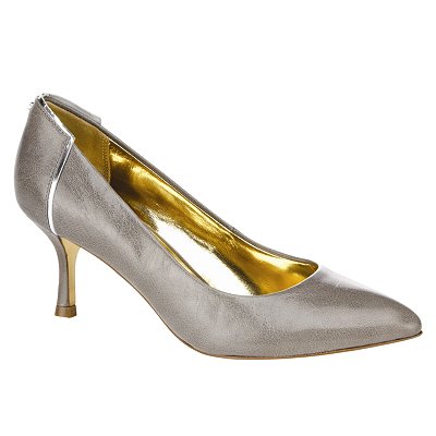 Ted Baker Gingerr Pointed Kitten Heel Court Shoes Grey in Silver (grey ...