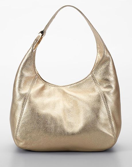Michael Michael Kors Fulton Leather Hobo Bag in Gold | Lyst