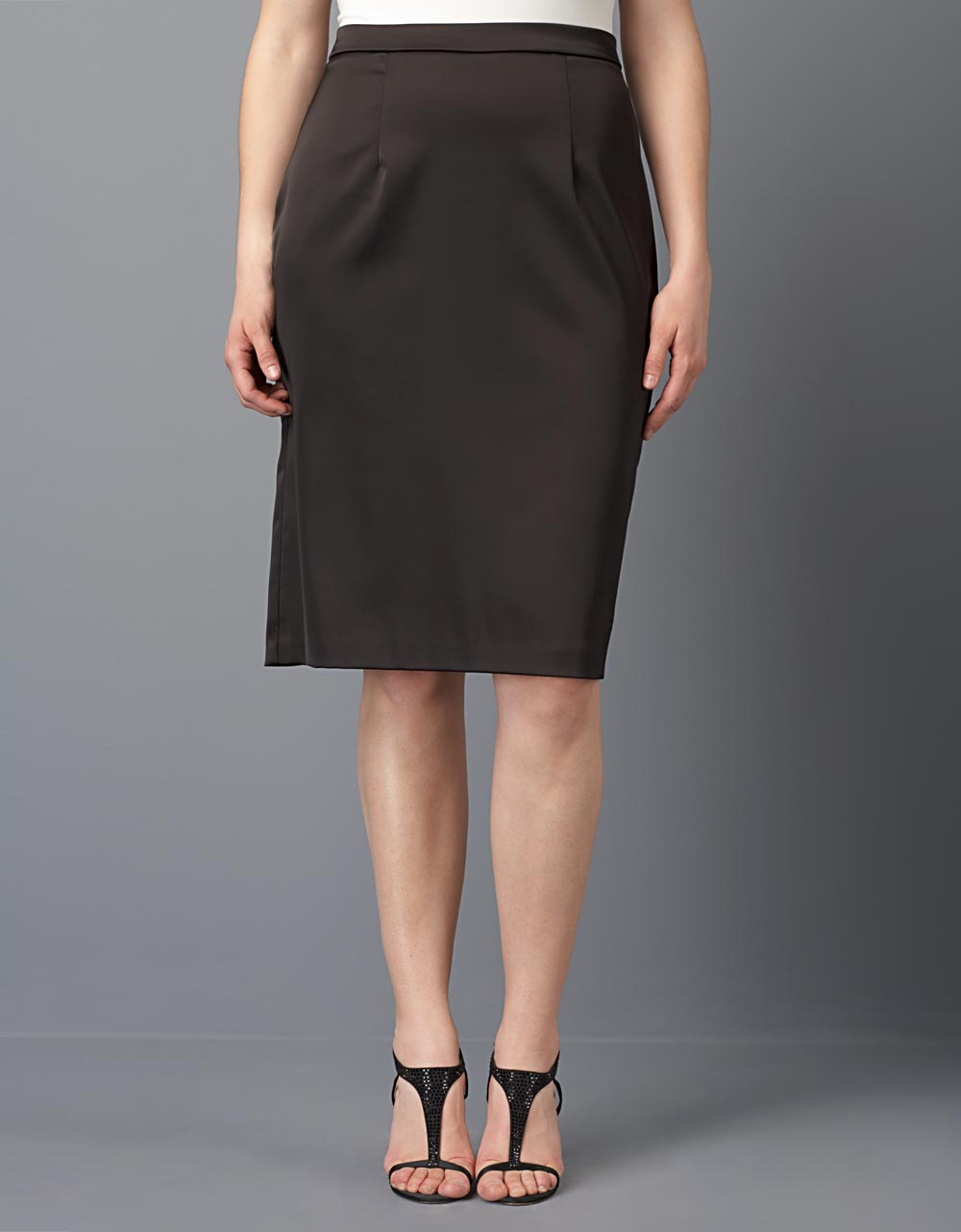 Xscape Plus-size Satin Pencil Skirt in Black | Lyst