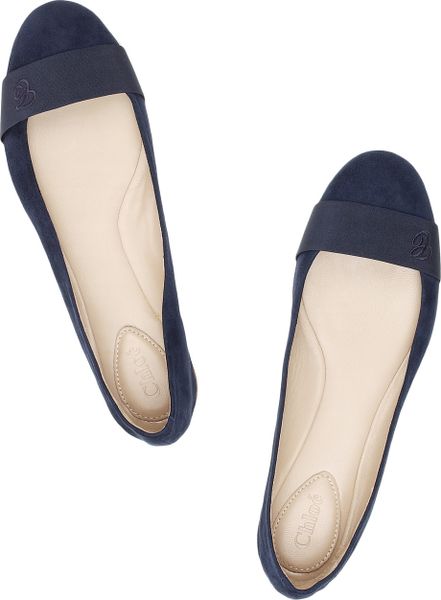 Chloé Marion Suede Ballerina Flats in Blue (navy) | Lyst
