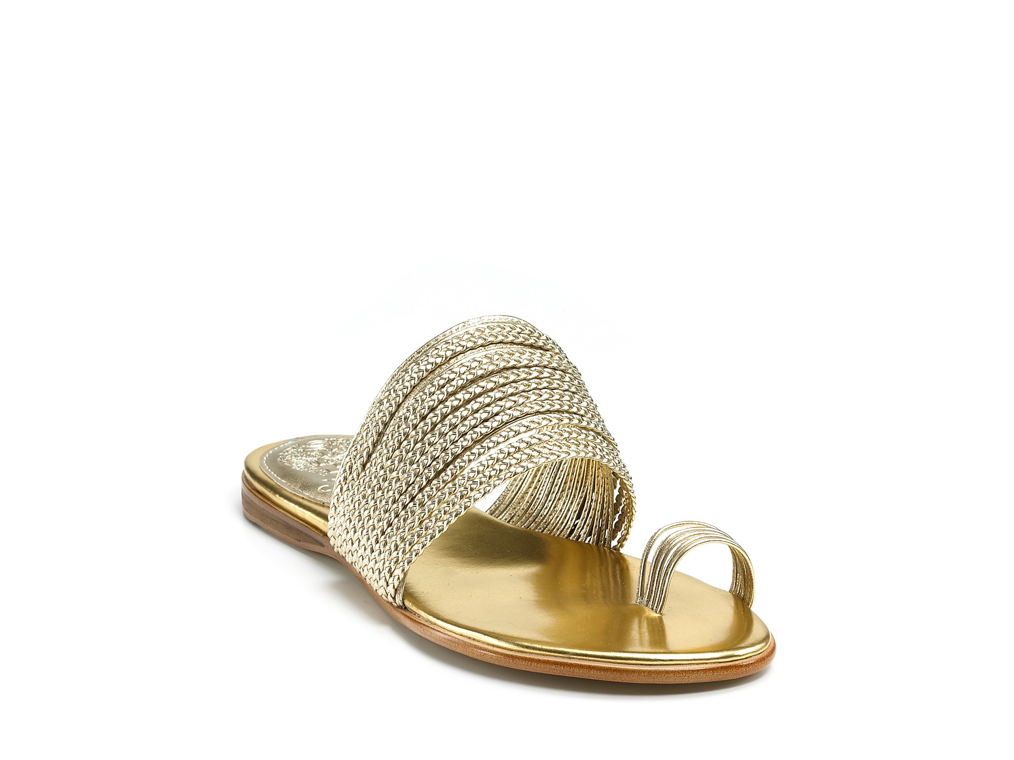 Vince Camuto Alva Flat Sandals in Gold (New Gold) | Lyst