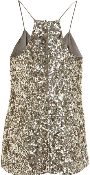 Vince Sequin Cami in Silver | Lyst