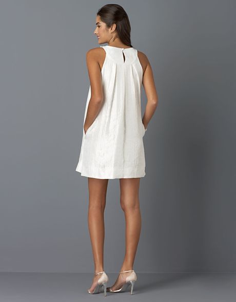 Alexia Admor Sleeveless Beaded Trapeze Dress in White | Lyst