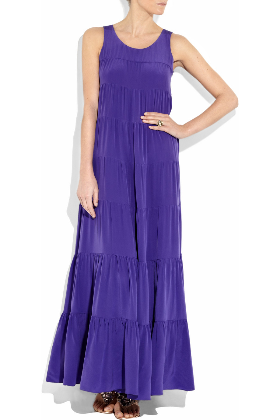 Lyst - Issa Tiered Maxi Dress in Purple