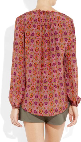 Rebecca Taylor Bombay Floral-print Silk Blouse in Multicolor ...