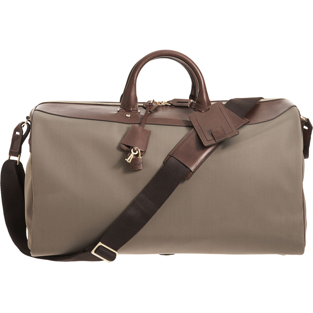 Serapian Leather Double Handle Duffel Bag in Gray for Men (brown)