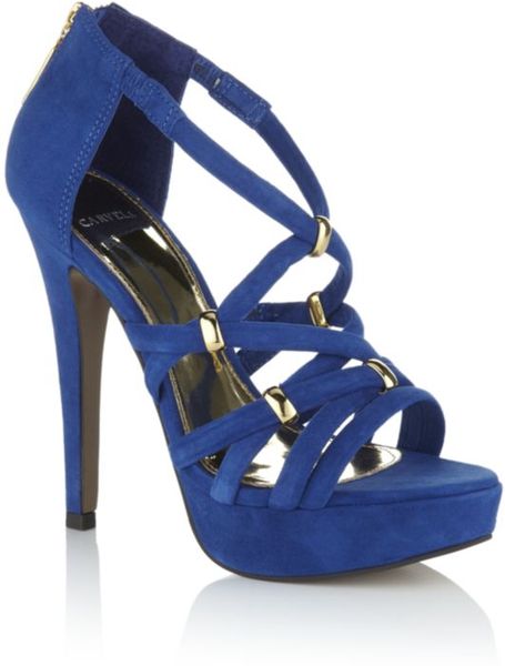 Carvela Kurt Geiger Girder Suede Sandal in Blue | Lyst