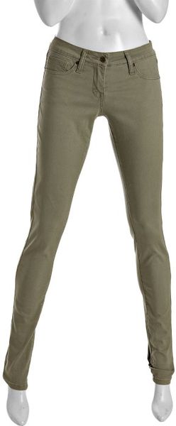 Nicole Miller Olive Stretch Denim Skinny Jeans in Green (olive) | Lyst