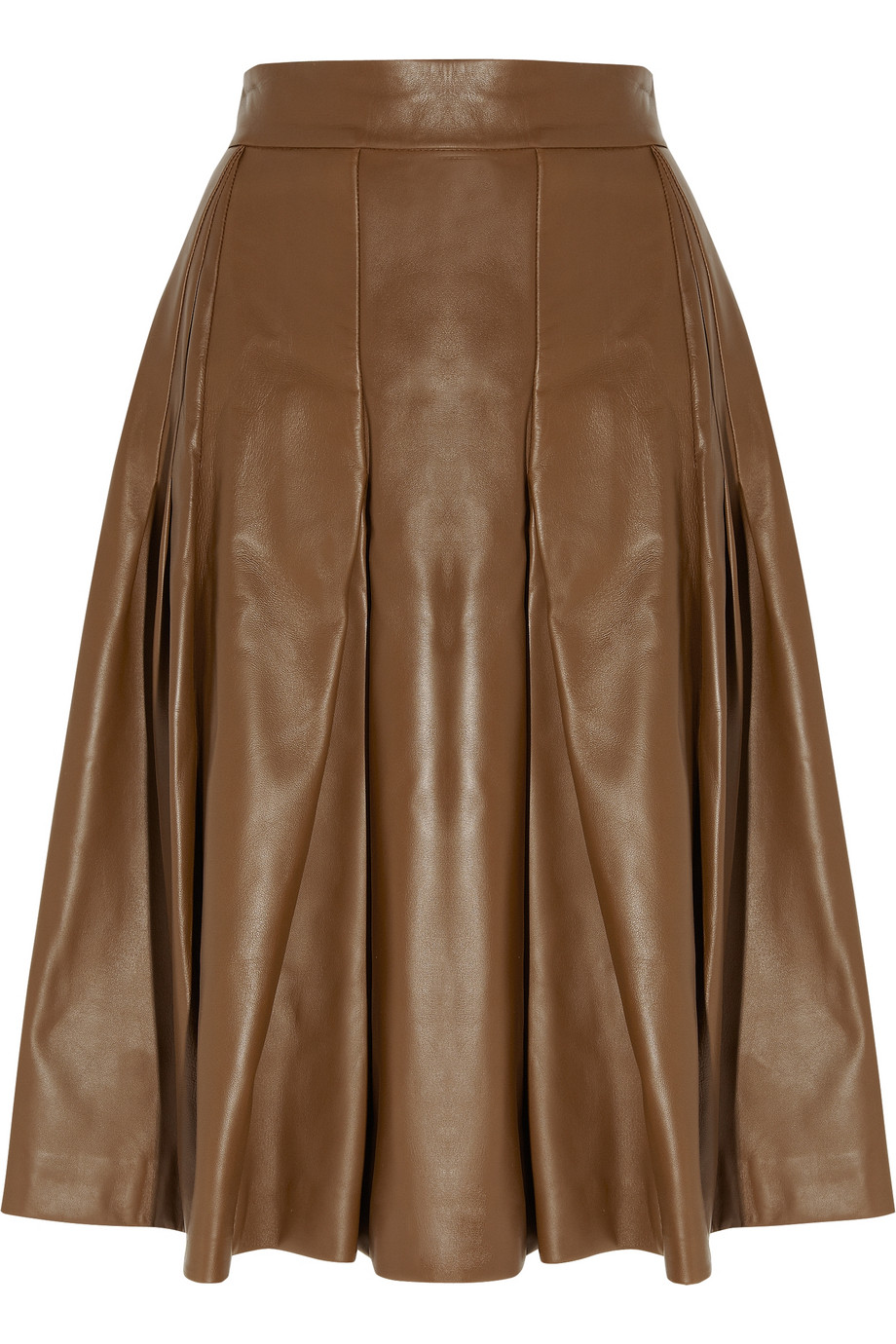 Saint laurent Leather A-line Skirt in Brown | Lyst