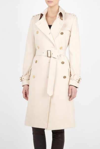 Barbour Winter White Honour Wool Trench Coat in White | Lyst