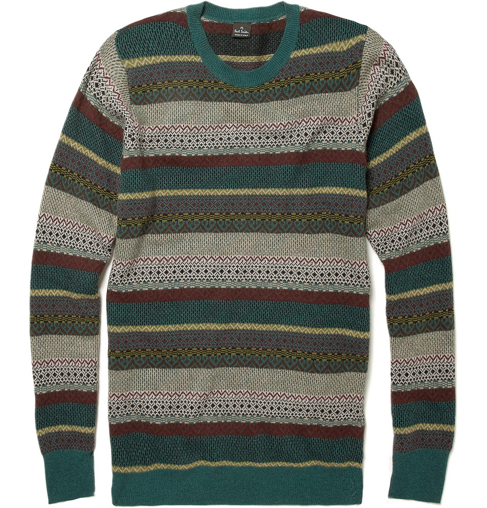 Ps By Paul Smith Merino Wool Blend Fair Isle Sweater in Green for Men ...