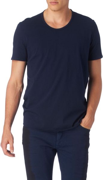 Maison Martin Margiela Scoop–neck T–shirt in Blue for Men (navy) | Lyst