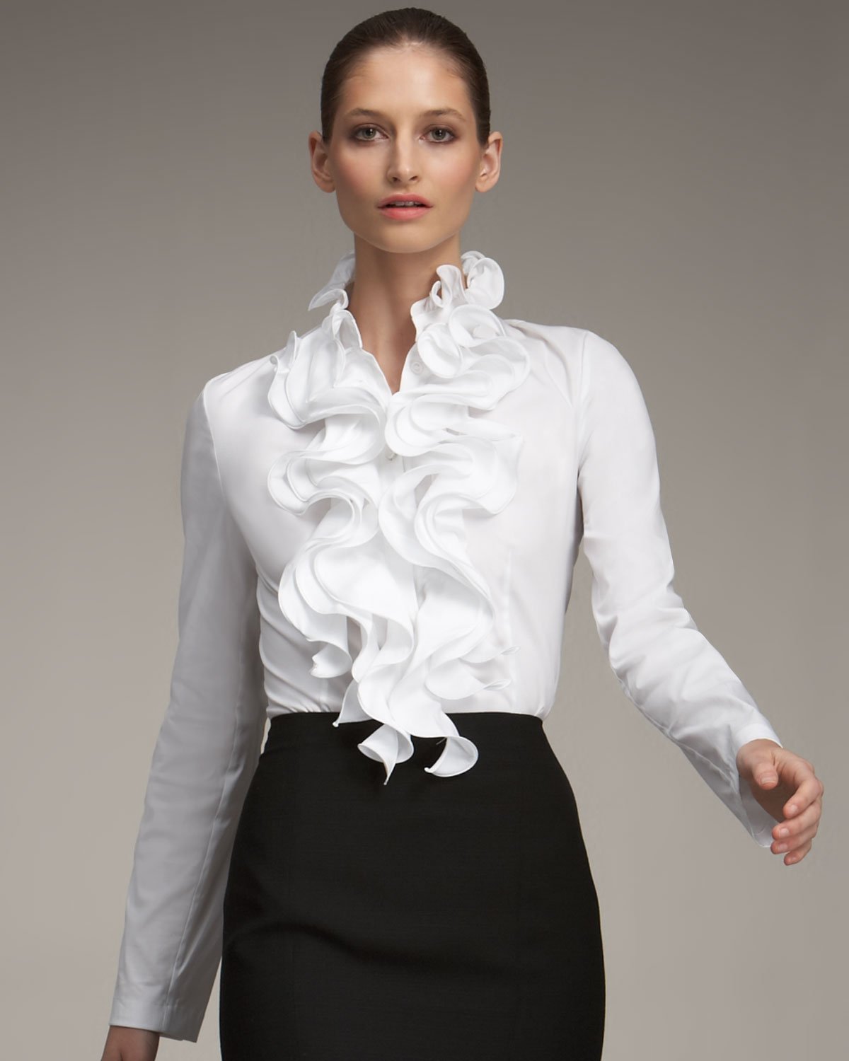 womens ruffled shirts blouses