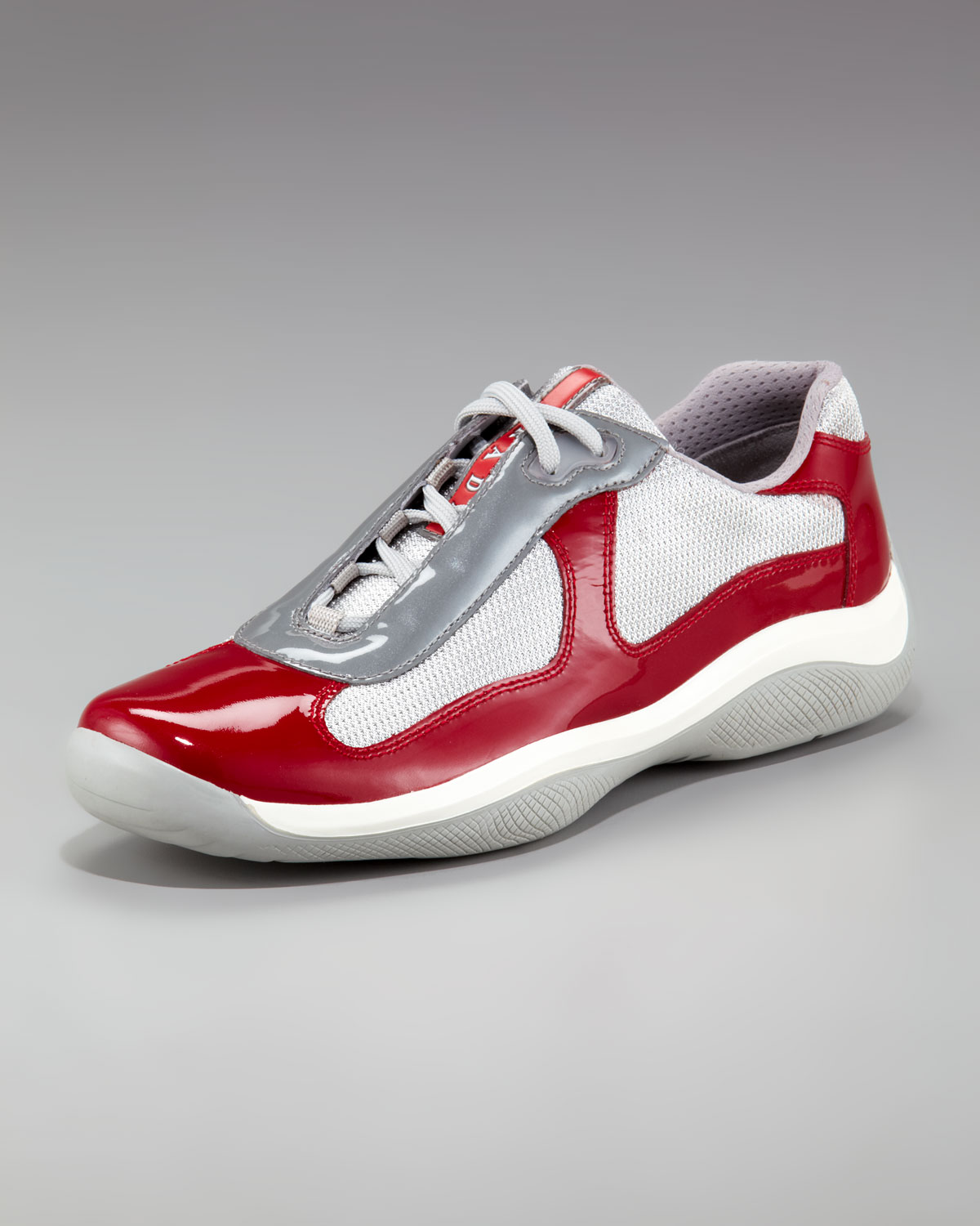 Lyst - Prada Patent-leather Sneaker in Red for Men