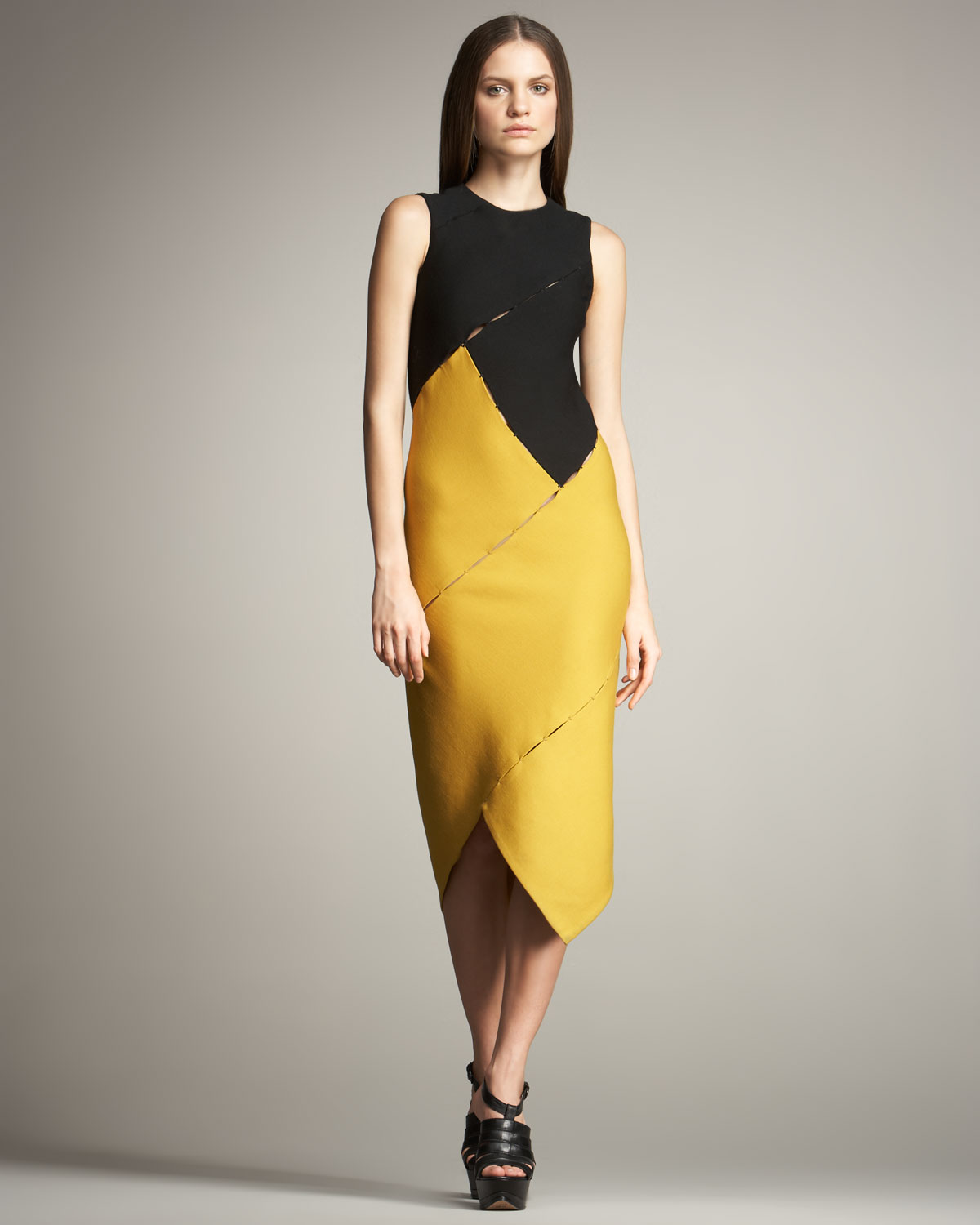 Yellow Colorblock Dress