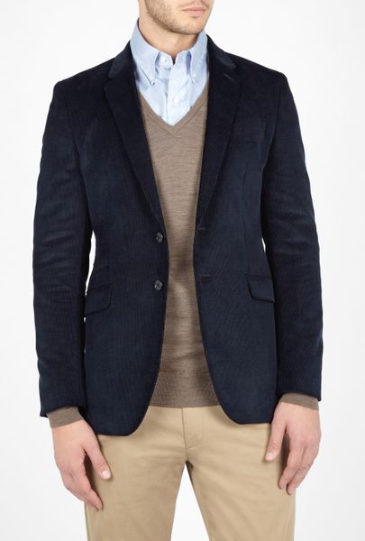 Ps By Paul Smith Navy Corduroy Ticket Pocket Slim Blazer in Blue for ...