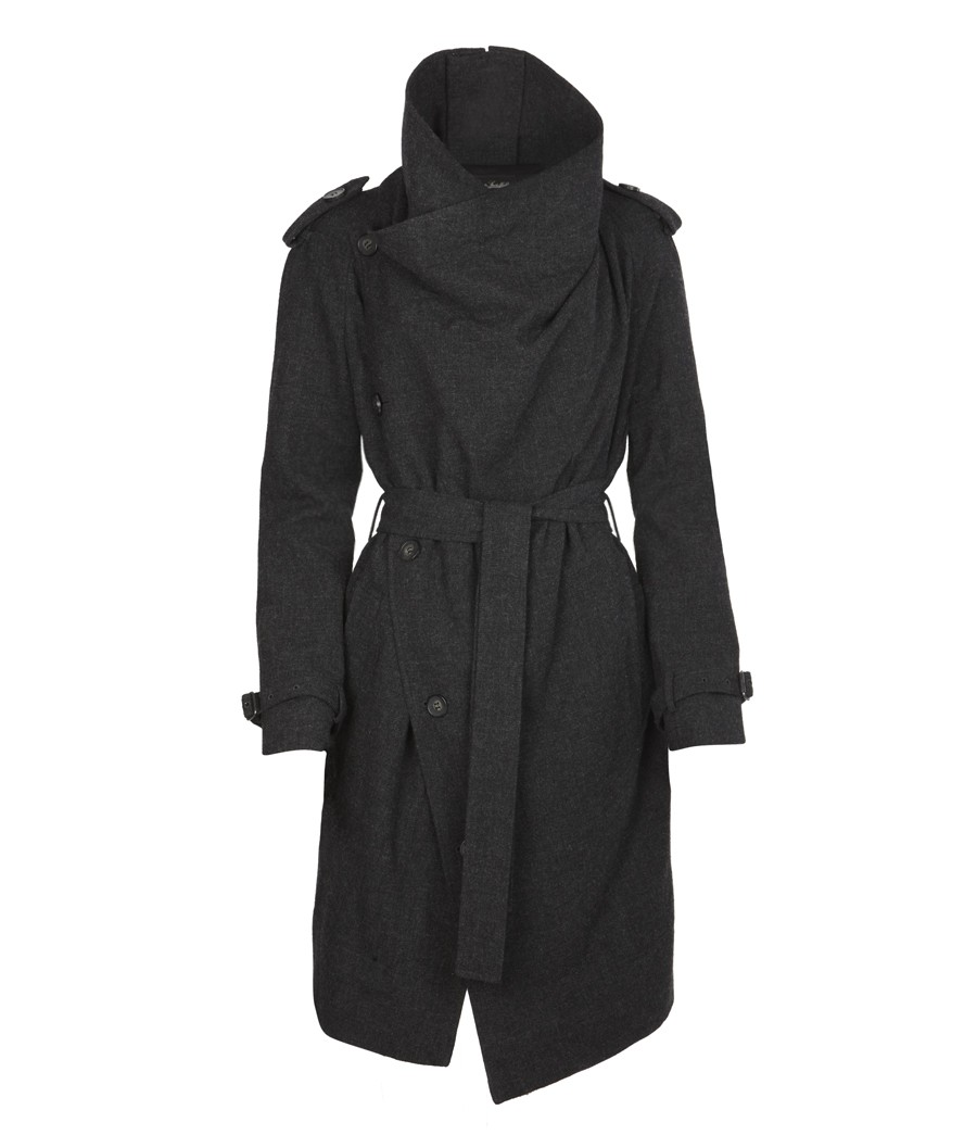 Allsaints Saredon Trench Coat in Gray (charcoal) | Lyst