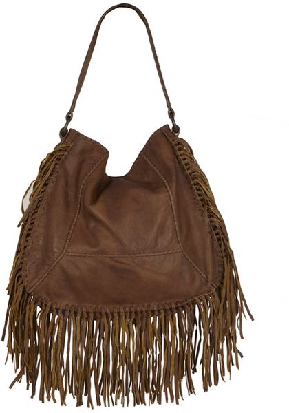 Allsaints Ossa Fringe Bag in Brown (tan) | Lyst