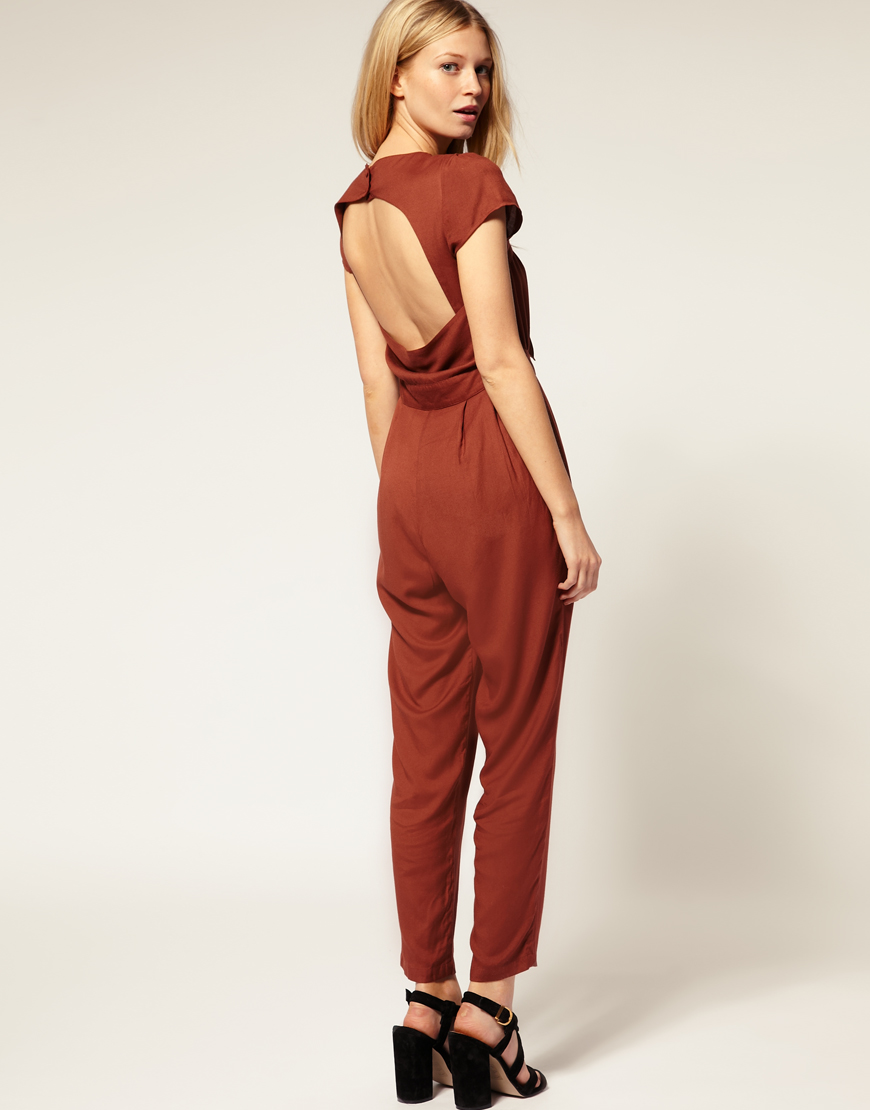 Lyst - Asos Collection Asos Petite Exclusive Jumpsuit with Cut Out Back ...