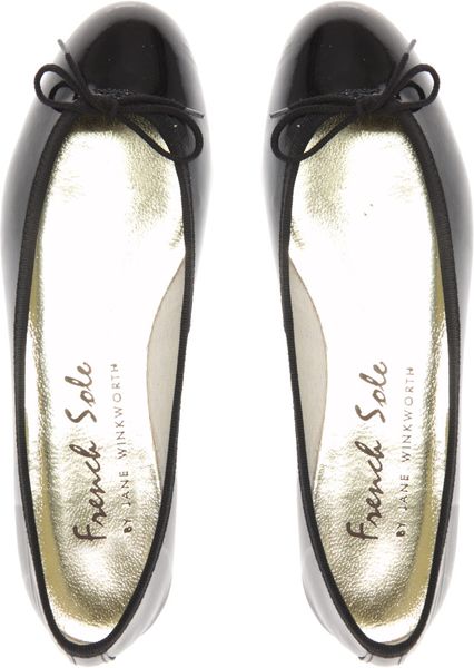 French Sole India Patent Ballet Shoes in Black | Lyst