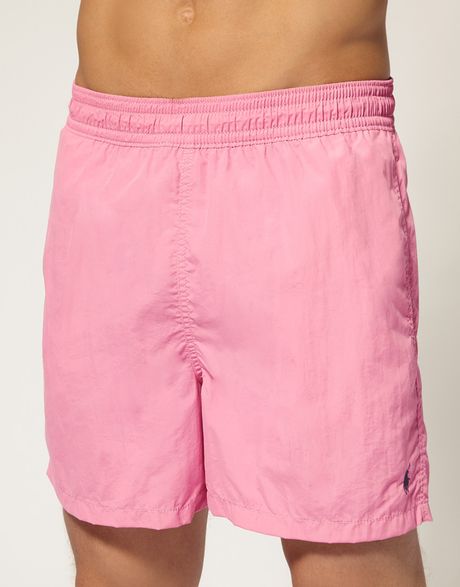 Polo Ralph Lauren Hawaiian Swim Shorts in Pink for Men | Lyst