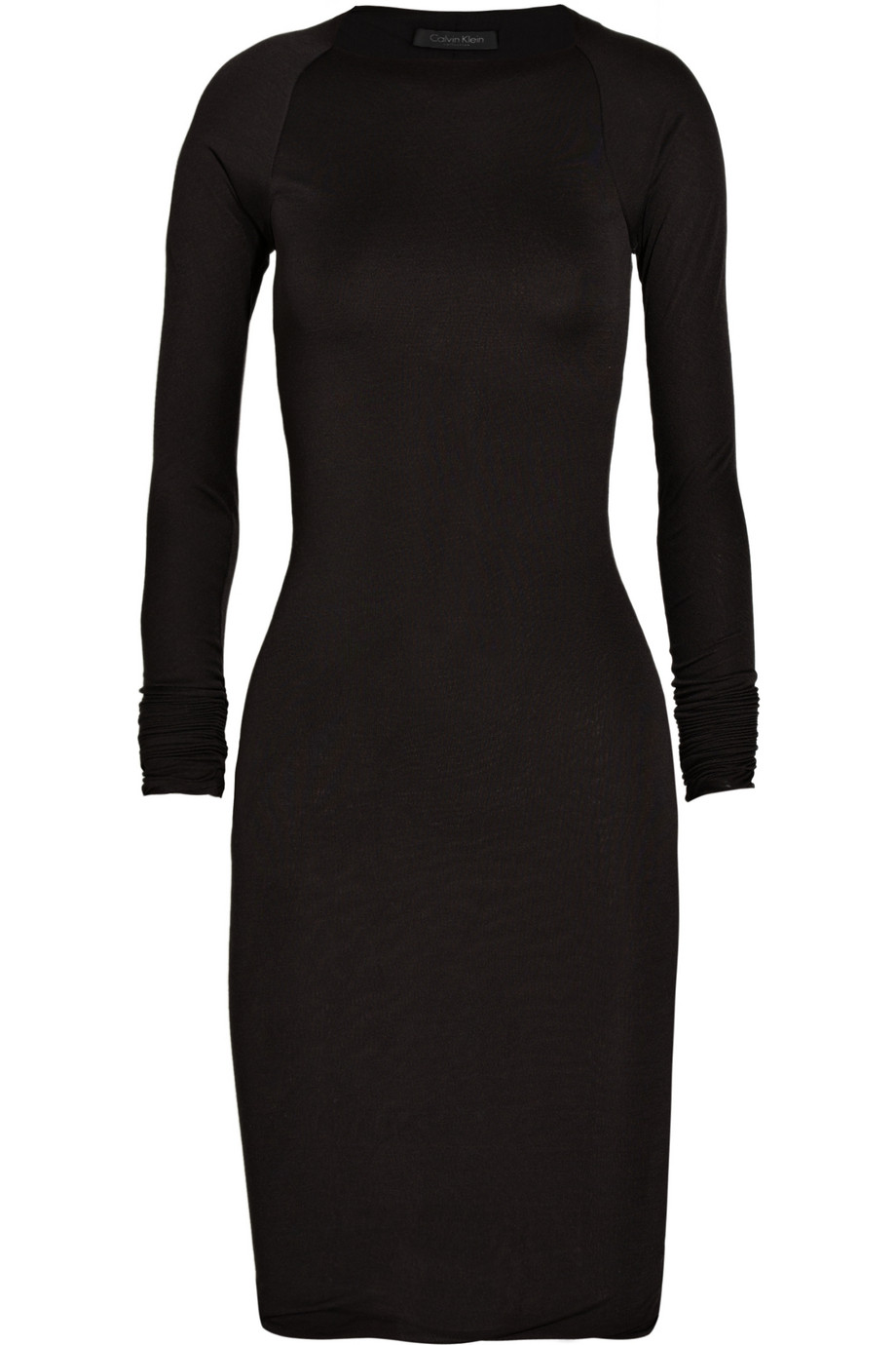 Calvin Klein Raina Long-sleeved Jersey Dress in Black | Lyst