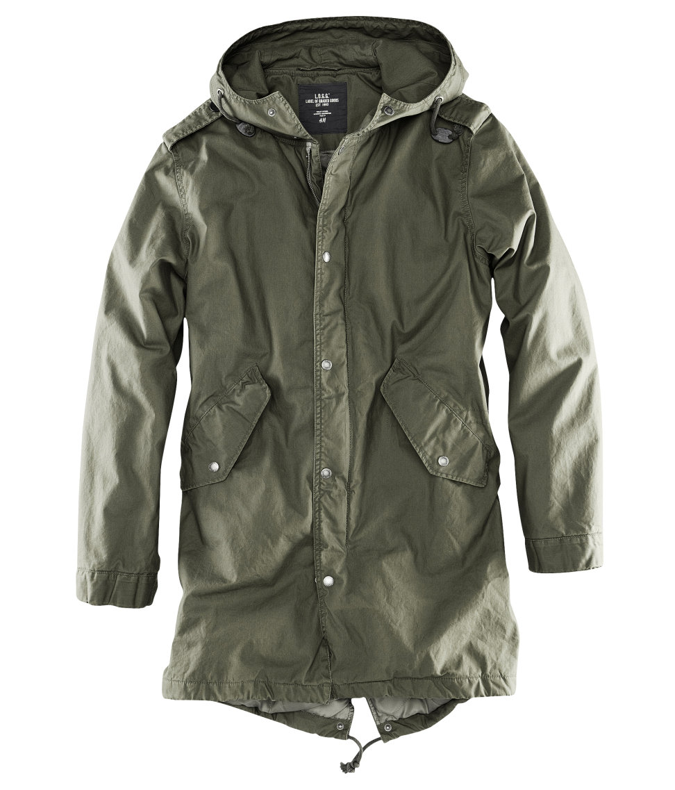 H&m Parka Jacket in Khaki for Men | Lyst