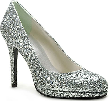 Stuart Weitzman Glitswoon - Silver Glitter Platform Pump in Silver | Lyst