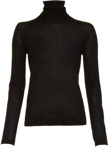 Jil Sander Turtleneck Sweater in Black | Lyst