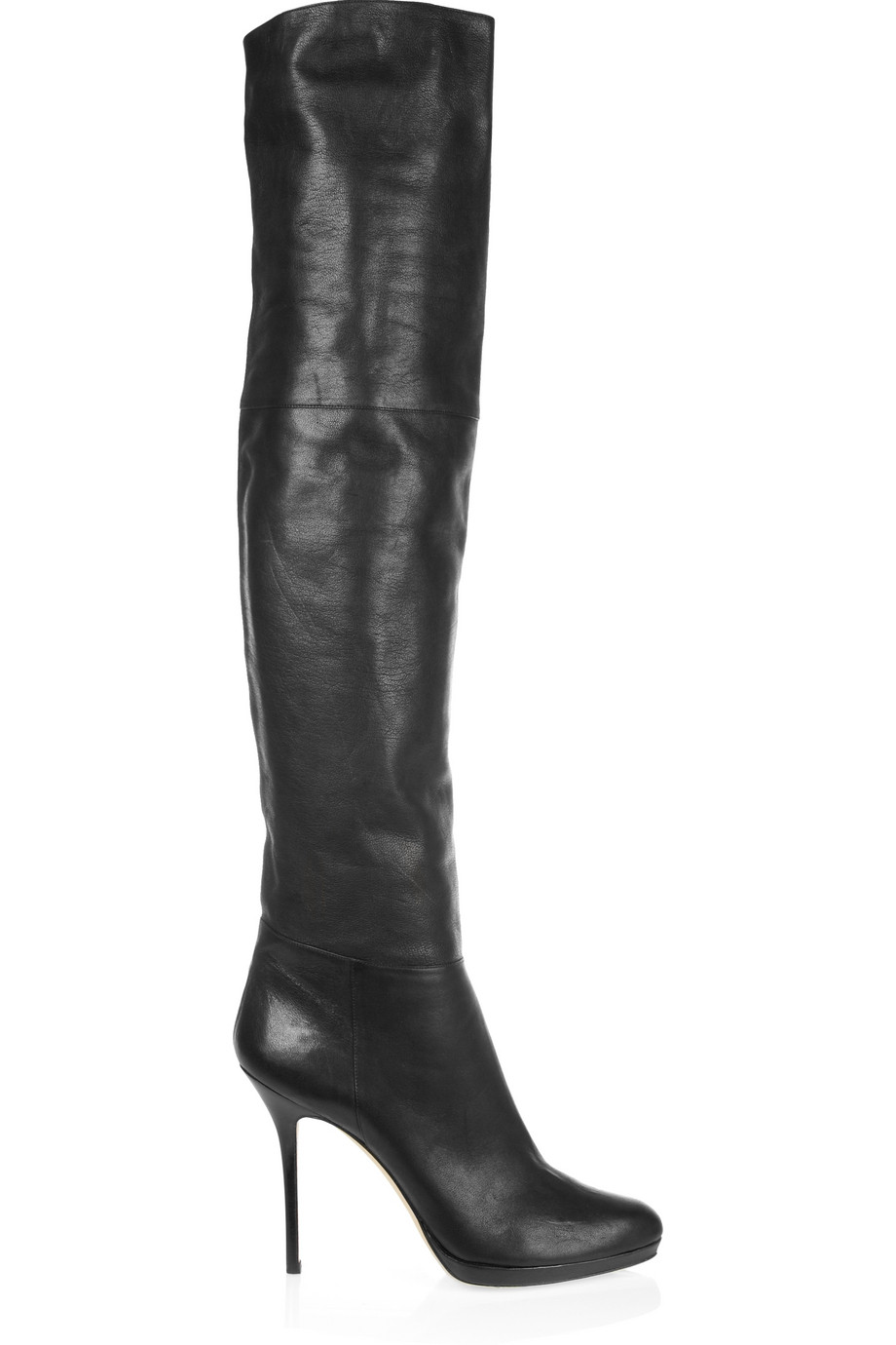Lyst - Jimmy Choo Black Leather April Thigh-high Boots in Black