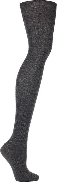 Miu Miu Metallic Ribbed Wool-blend Socks in Gray (charcoal) | Lyst