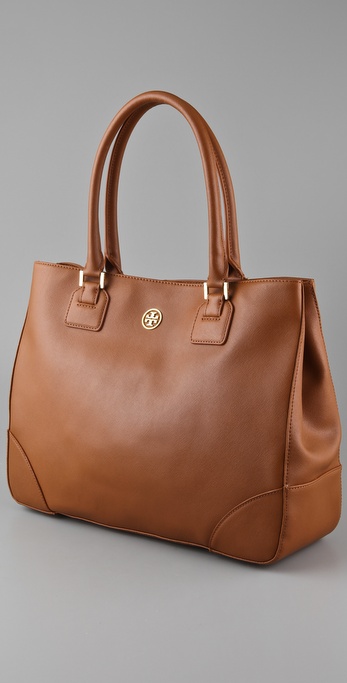 tory burch robinson medium leather tote