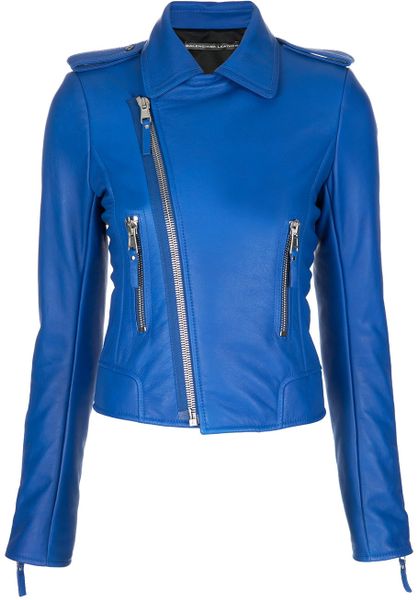Balenciaga Biker Jacket in Blue (cobalt) | Lyst