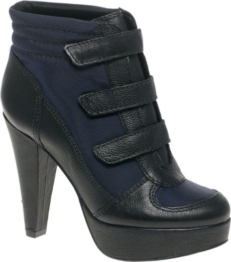 Carvela Kurt Geiger Sybil Velcro Strapped Heeled Ankle Boots in Black ...