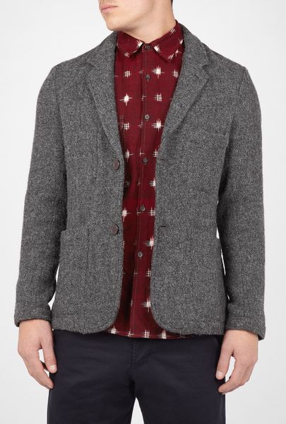 Universal Works Grey Harris Tweed Suit Blazer in Gray for Men (grey) | Lyst
