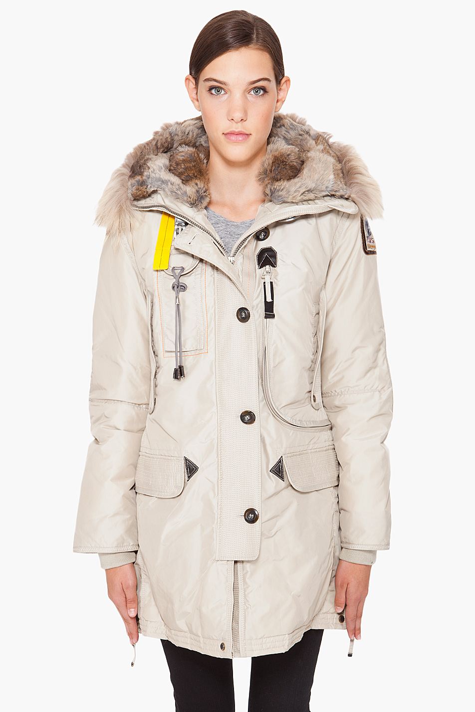 Parajumpers Kodiak Parka with Fur Trim Hood in Natural | Lyst