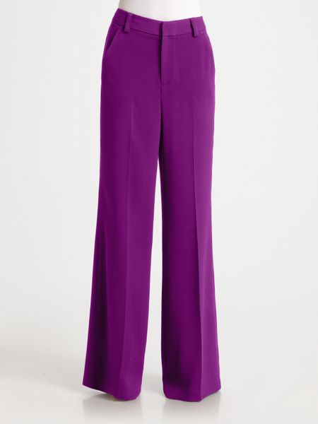 Alice + Olivia High-waisted Wide Leg Pants in Purple | Lyst