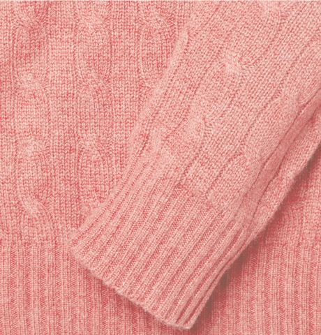 Polo Ralph Lauren Cable Knit Cashmere Sweater in Pink for Men | Lyst