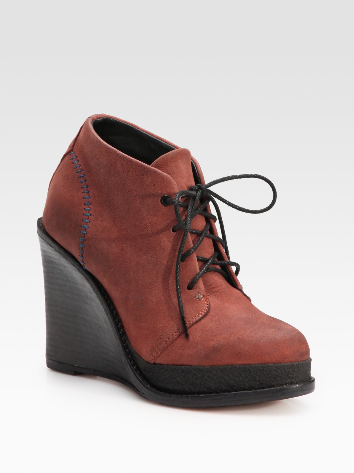 Rag & Bone Odval Desert Suede Wedge Ankle Boots in Brown | Lyst