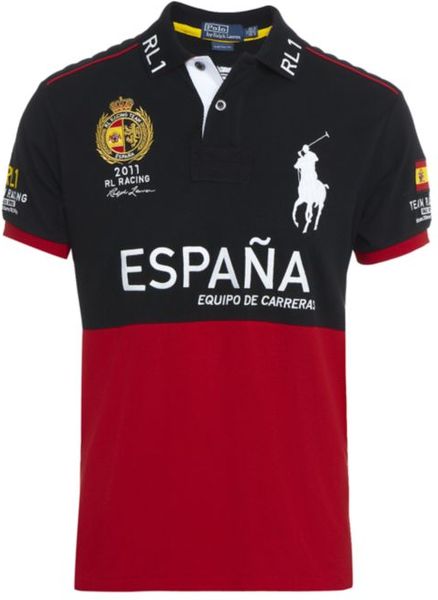 Polo Ralph Lauren Spanish Racing Team Polo Shirt in Black for Men | Lyst