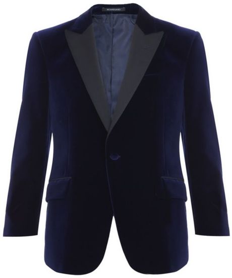 Richard James Velvet Tuxedo Jacket in Blue for Men (navy) | Lyst