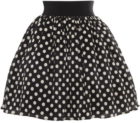 Manoush Marilyn Polka Dot Skirt in Black | Lyst